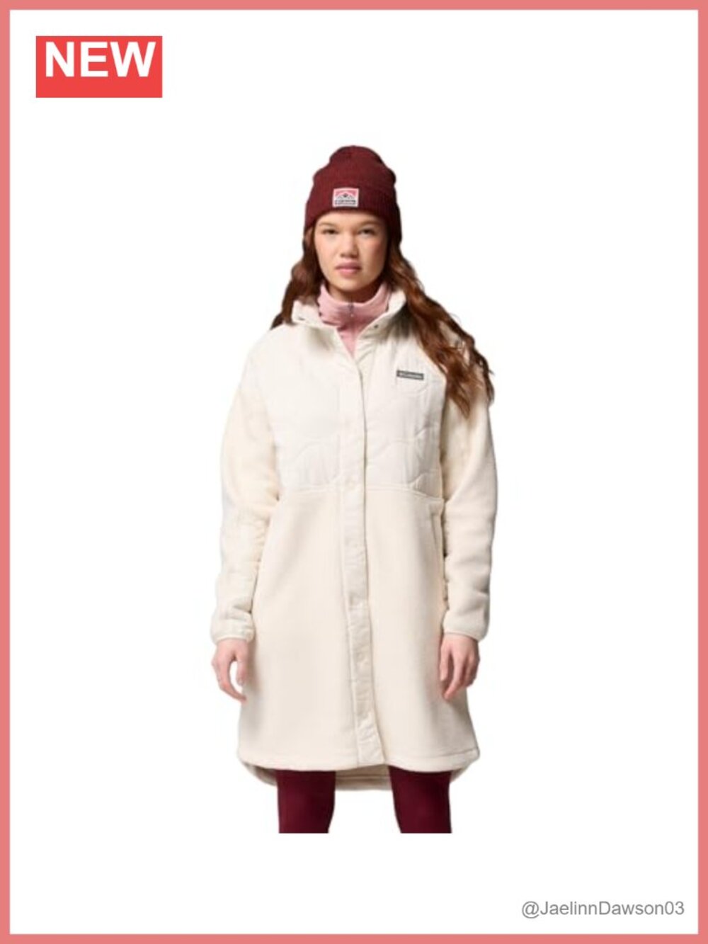 Columbia Cloud Point Long Sherpa Fleece Jacket Snap Front Drop Tail Hem